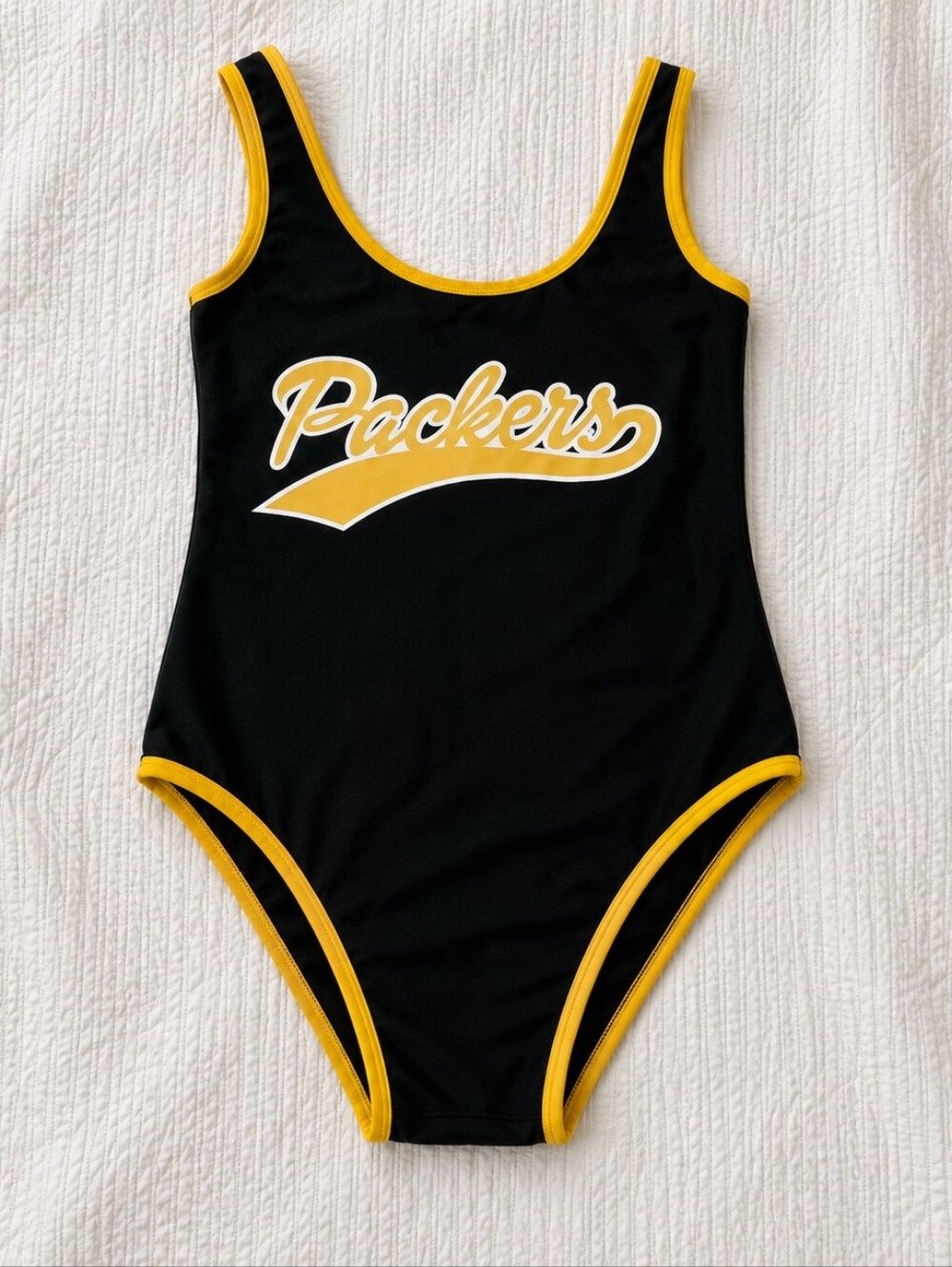 NFL Green Bay Packers Women’s Swimsuit One-Piece Black Gold Size S